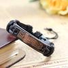 SCIONE Cross Scripture Bracelet Religious Handmade Leather Jewelry