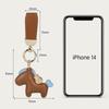 Instant Wealth Leather Keychain: Cartoon Pony Bag Charm & Couple Car Pendant - New Year Gift