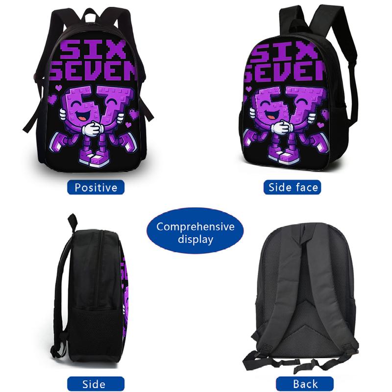 3PCS Numbered 6&7 Pattern Backpack Set | The Perfect Choice for School & Travel