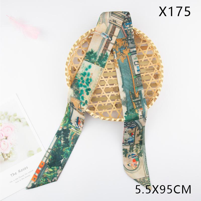 Versatile Vintage Silk Scarf: Hair Tie, Headband, Bag Accessory