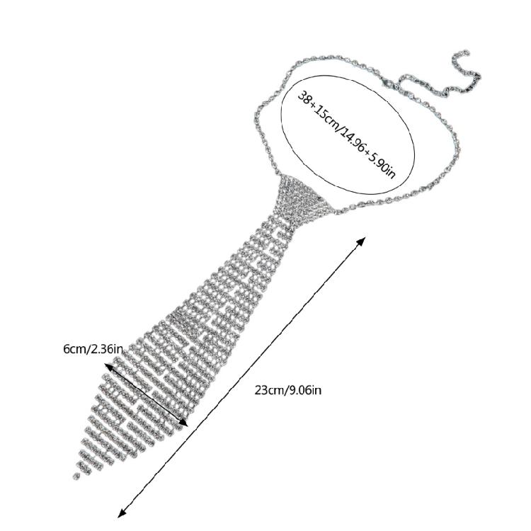Třpytivá kravata na krk pro hudební festival Třpytivé kamínky Kravata pro ženy Dívky Pódium Show Kravata Party Rekvizity Šperky na krk