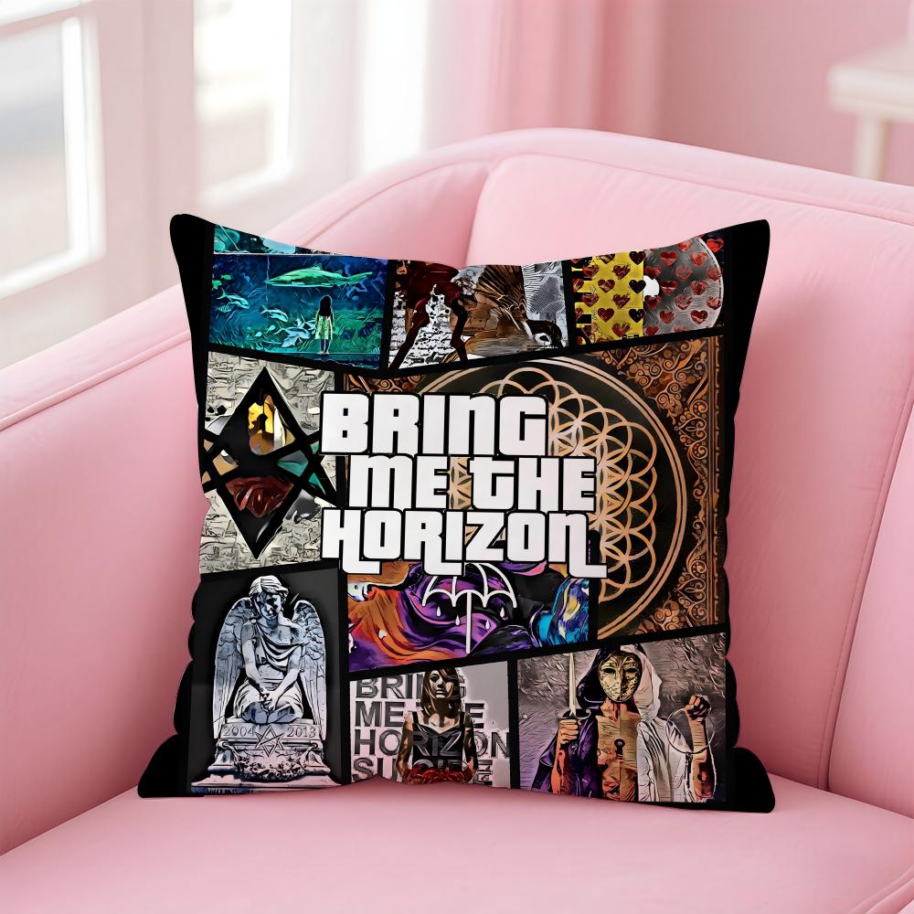b-Bring Me The Horizon Cushion Cover Comfortable Reversible Pillow Cover Ideal for Car Sofa Bedroom & Beyond