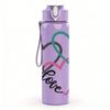 1PC Intertwined Faith Love Heart 750ml Color Plastic Sports Water Bottle Leakproof Flip Straw Lid Suitable for Sports Office Home Use