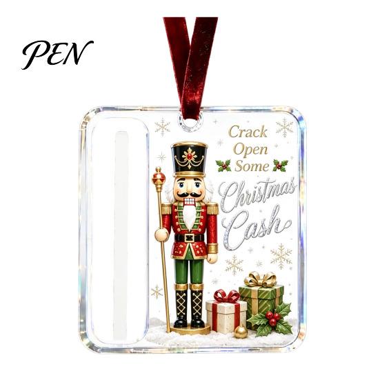 Stocking Stuffer Money Holder Personalized Christmas Cash Ornament, Custom Acrylic Clip for Holiday Versatile Tree Decorations, Unique Hanging