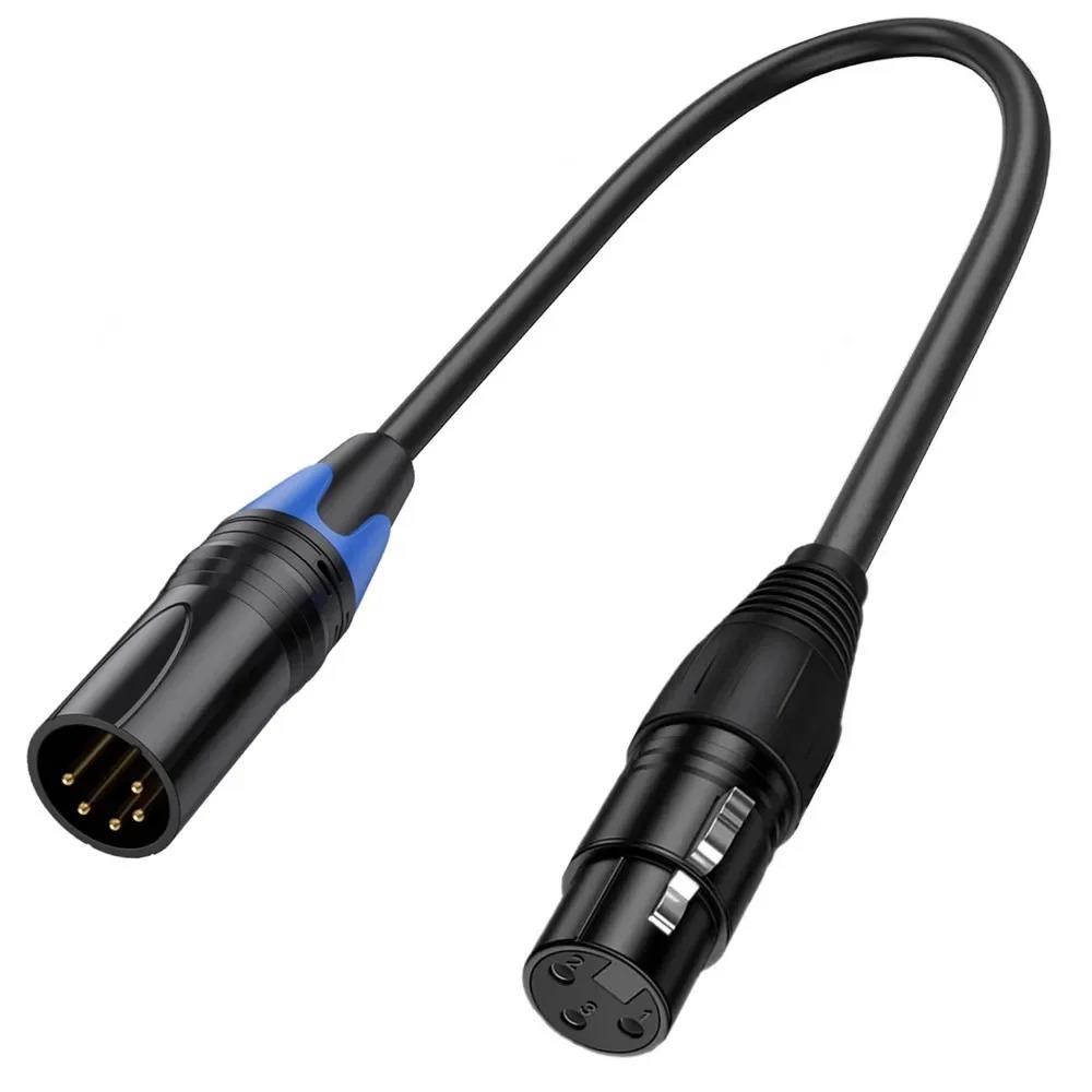 30cm XLR Audio Adapter Cable 3Pin Male to 5Pin Female & 3Pin Female to 5Pin Male Balanced Signal Cord For Microphone DMX Stage Light Audio Equipment
