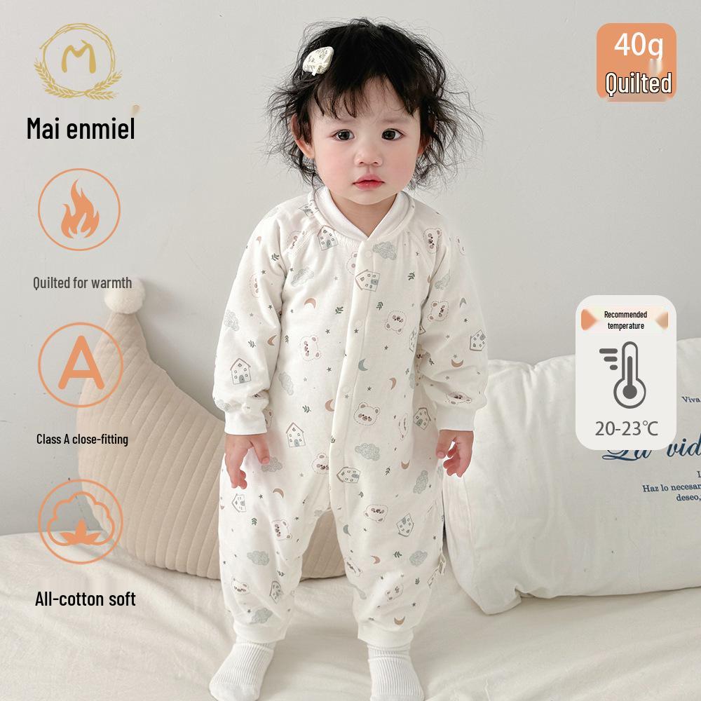 

Maienmier Quilted Baby Onesie - Warm Autumn/Winter Newborn Romper, Class A, 40g 90 cm