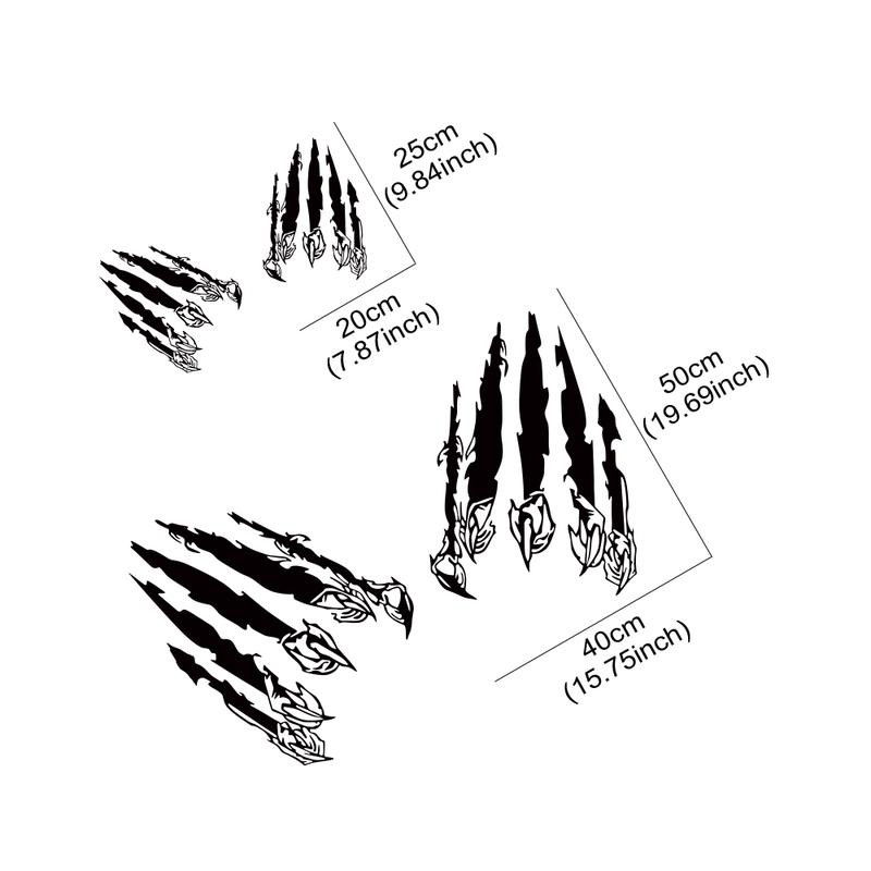 2PCS Car Stickers Beast Claw Paw Print Scratch Marks Creative Decals For Car Body Side Decal Auto Styling Decoration Accessories
