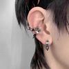 Punk Personality Sliver Color Rivet Spike Hoop Earrings for Women Men Hip-hop Street Ear Bone Clip Stainless Steel Jewelry Gifts