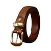 Women's Retro Rub Colored Distressed Pleated Washed Leather Belt Women's Genuine Leather Vegetable Tanning Leather Fashion Jeans Belt