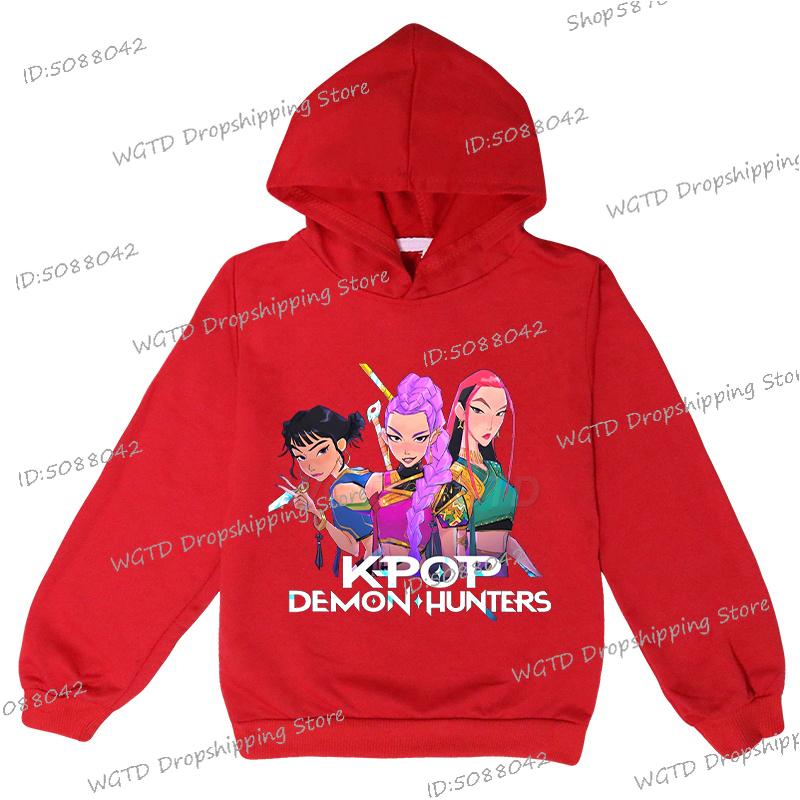 Y2K KPop Demon Hunters Bluzy Nastolatki Dziewczęta Chłopcy Rumi KPop Demon Hunters Bluza Jesień Casual Długi Rękaw Odzież Dziecięca