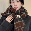 New Red Plaid Retro Lock Imitation Cashmere High End Couple Versatile Autumn and Winter Student Scarf Scarf Female Shawl