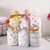 50pcs Fresh Ribbon Drawstring Bag Christmas and New Year Packaging Gift Bags Baking Pastry Cookies Food Grade Bundle Pockets