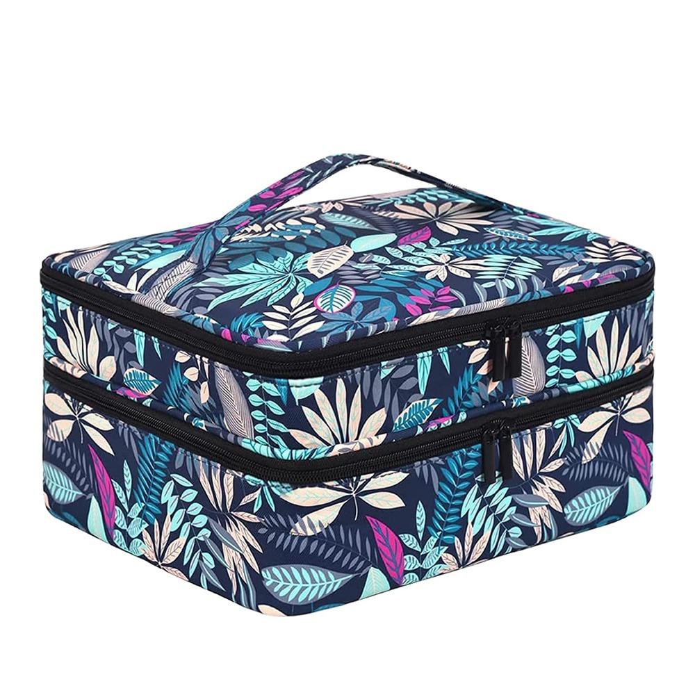 Multi-function Nail Polish Organizer Case Essential Oil Storage Box  Makeup Carrying синий