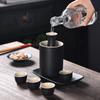 Ceramic Wine Set, Warm Wine Jug With Plate, Japanese-Style Baijiu Dispenser, Spirit Shot Glass