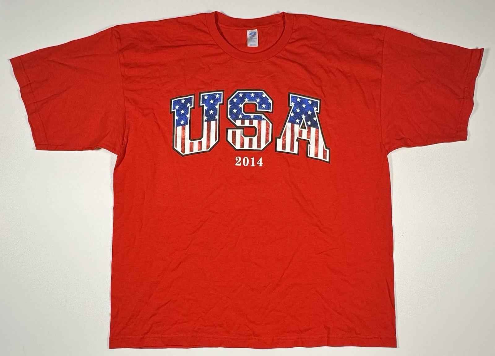 USA Flag Stars Stripes Men’s 2X Red Made in USA Graphic Tee Unisex T-Shirt XXXXL