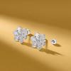 Real 925 Silver Lotus Flower Bead Screw Stud Earrings For Women Cute Plant Fine Jewelry Light Accessories