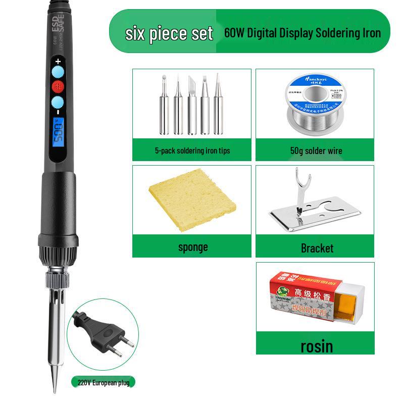 Digital Display Temperature Control Electric Soldering Iron Set for Home Repair & Welding