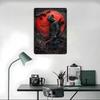 Hooded Ninja With Red Katana Printed Poster Customized Wall Art Retro Vintage Metal Tin Signs for Room Modern Home Decoration
