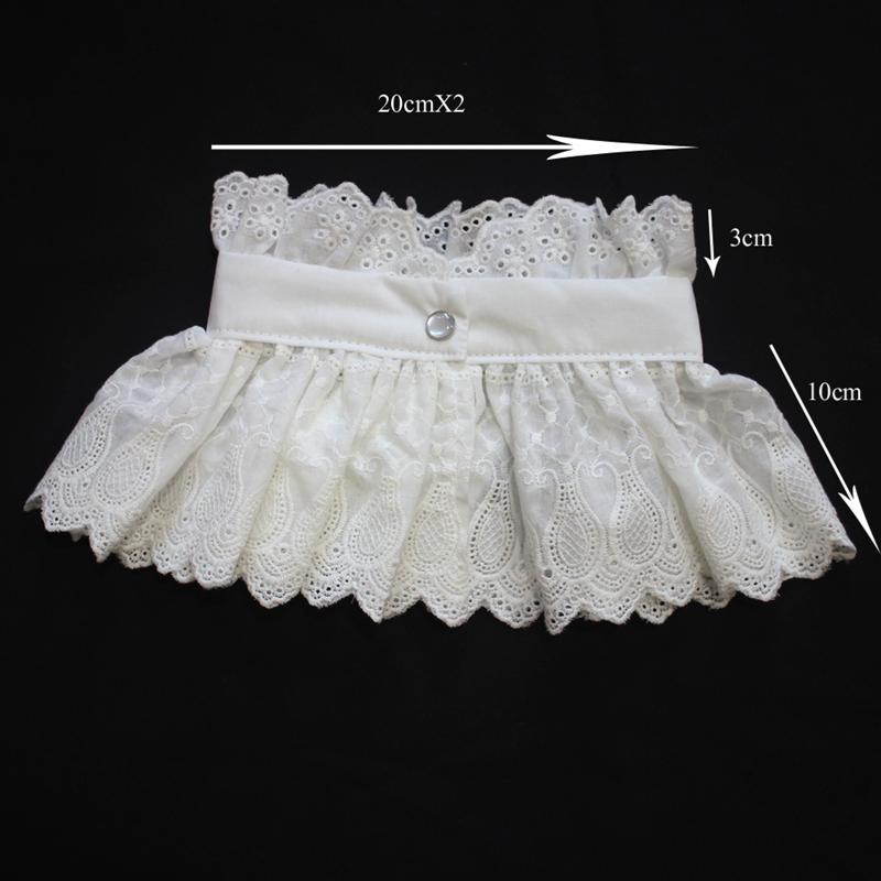 Elegant Hollow Embroidery High Collar Shawl Ruffled Fake Collar White Scarf Half Shirt Decorative Stand Collar