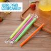 50-400Pcs Colorful &Black Large Drinking Straws Bubble Tea Straw MilkTea Smoothies Milkshake Party Wedding Bar Home Accessories