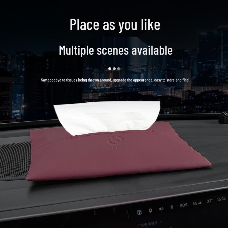 BMW Taschentuchboxhalter: Kompatibel mit 3er, 5er, 7er Reihe, X1, X3, X4, X5, X6 Modellen - Auto Innenraum Taschentuchbeutel