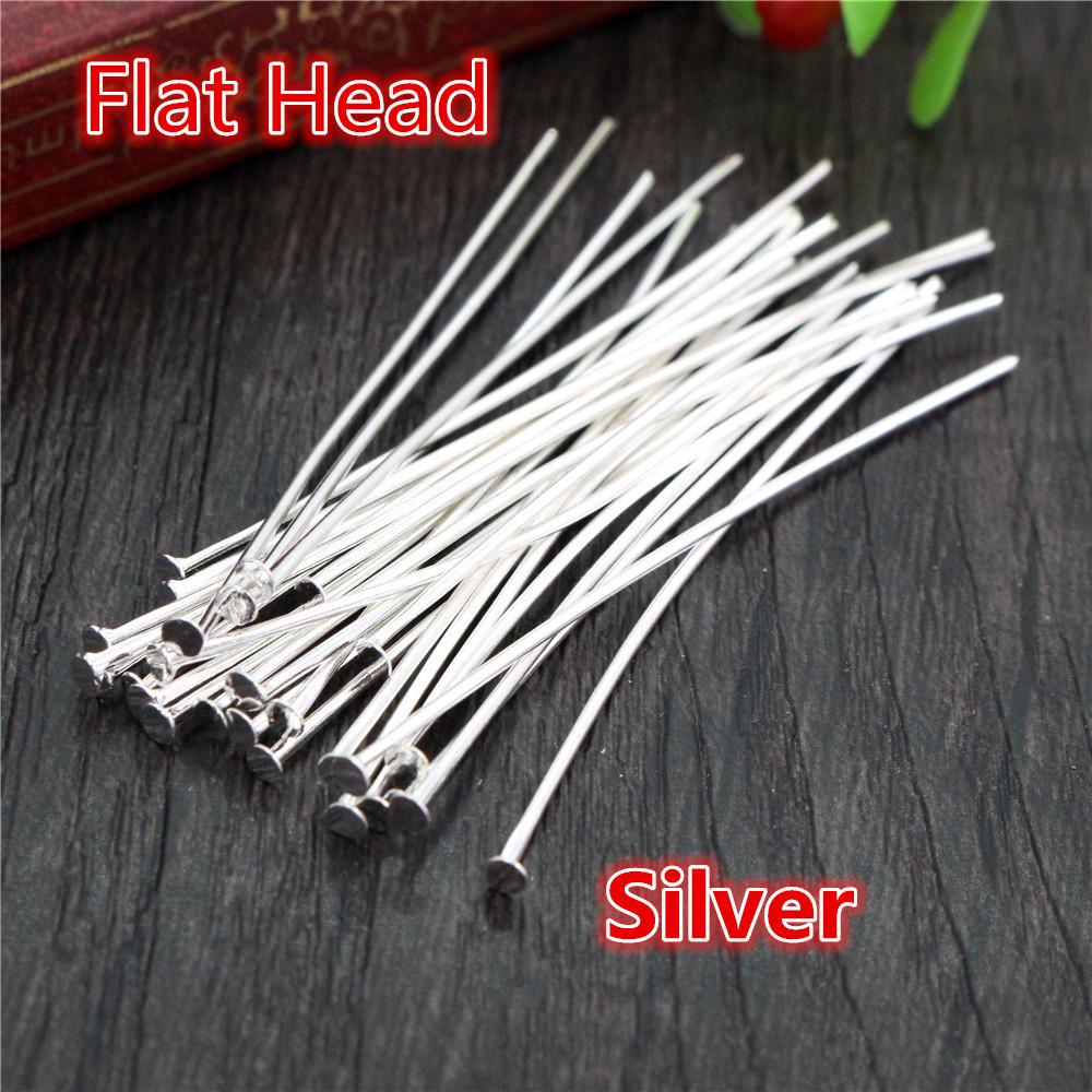 200pcs/Lot 16 20 25 30 35 40 45 50mm Flat Head/Ball Head/Eye Head Pins Metal Headpins For Jewelry Findings Making DIY Supplies