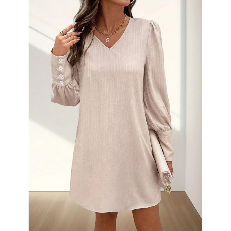 Women's Long-sleeved Single-breasted Dress