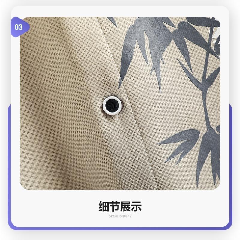 Men's White Pink Gradient Bamboo Print Shirt, Casual Long Sleeve Button Down Top for Daily Wear