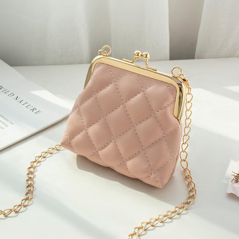 Single Shoulder Bag Diamond Lattice Embroidery Messenger Bag For Women Female Keys Coin Purse Pu Mini Handbag