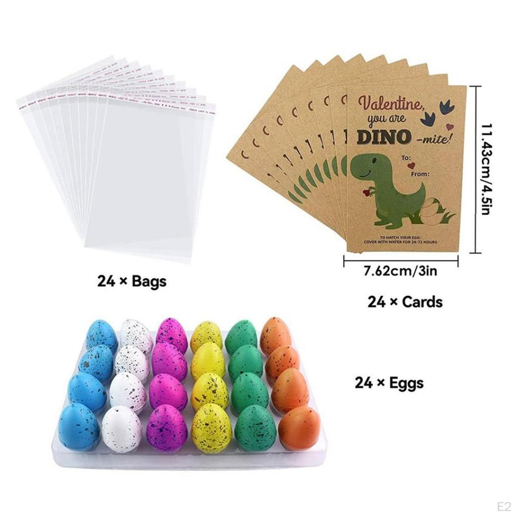 24x Hatching Dinosaur Eggs Card Bulk for Boys Kids Birthday Party Gifts