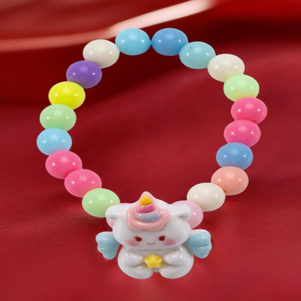Trendy Cartoon Beaded Bracelet Lovely Princess Style Handmade Wristband Gift for Girls