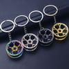 Metal Keychain Modified Car Wheel Hub Circular Shape Wheel Key Chain Auto Decoration Key Ring Pendant Car Styling Accessories