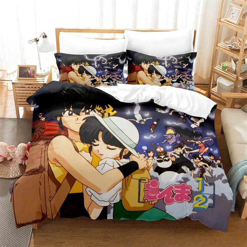 Drukowane 3D Zestawy Pościeli Anime Ranma 1/2 wykwintny zestaw pościeli poszewka na kołdrę zestaw kołdry luksusowy prezent urodzinowy