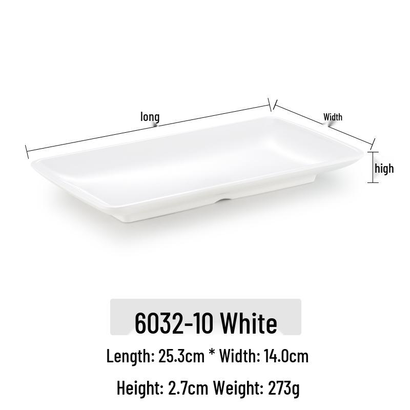

Rectangular Melamine Imitation Porcelain Plate for BBQ, Hot Pot, Vegetables, Grilled Meat, Sushi, and Restaurant Use.