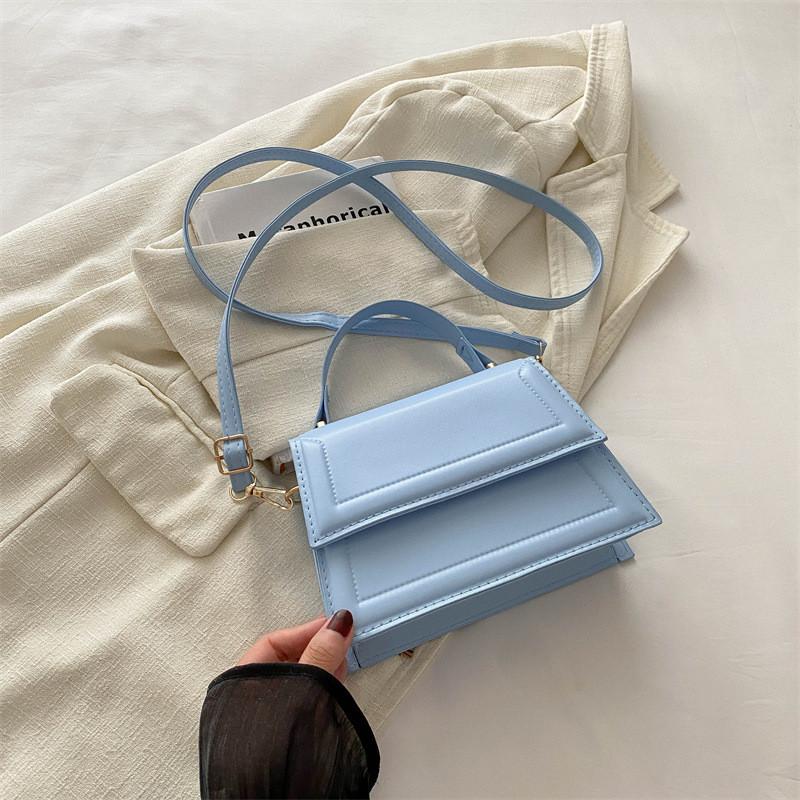 Fashionable Minimalist Small Square Handbag For Women With Unique Stitching Details