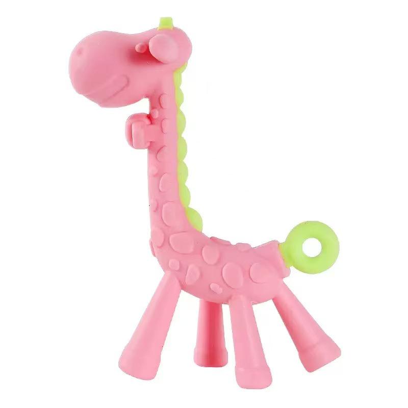 Silicone Baby Teether Set: Giraffe, Round Ring & Little Deer Toys