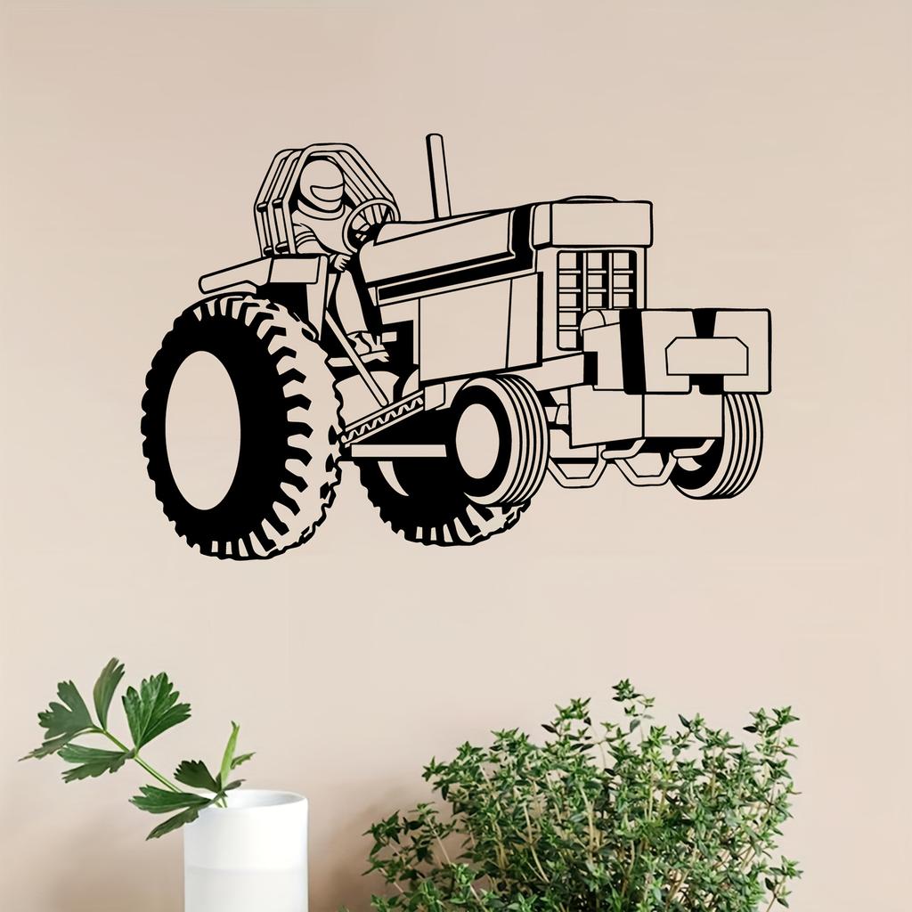 1pc Tractor Metal Wall Art Farm Decor Harvest Festival Gift Weatherproof Garden Fence Garage Sculpture Agricultural Mural