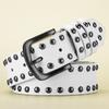 1pc Men's Retro Alloy Needle Buckle Women's Belt Round Rivet Belt Punk Hip Hop Rock Jeans Belt PU Leather Belt For Men and Women