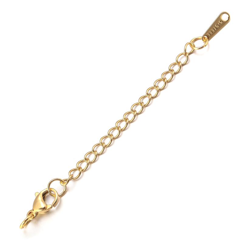 10pcs/Lot 50mm Stainless Steel Necklace Extension Chain Bulk Bracelet Extended Chains Tail Chains Extender For Jewelry Making