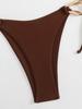 2025 European & American Two-Piece Sexy Bikini Swimsuit for Women - Solid Color Split Design