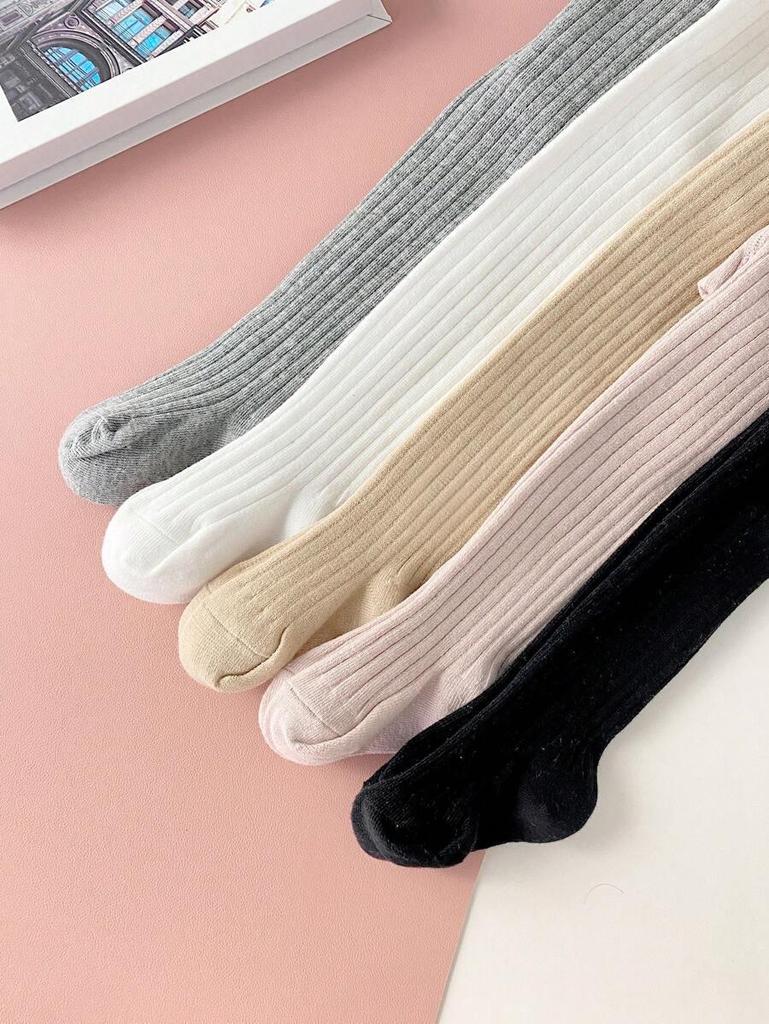 Solid Color Children's Tights - Breathable, Warm, Sweat-Absorbing, Versatile Wide Waistband for Spring and Autumn