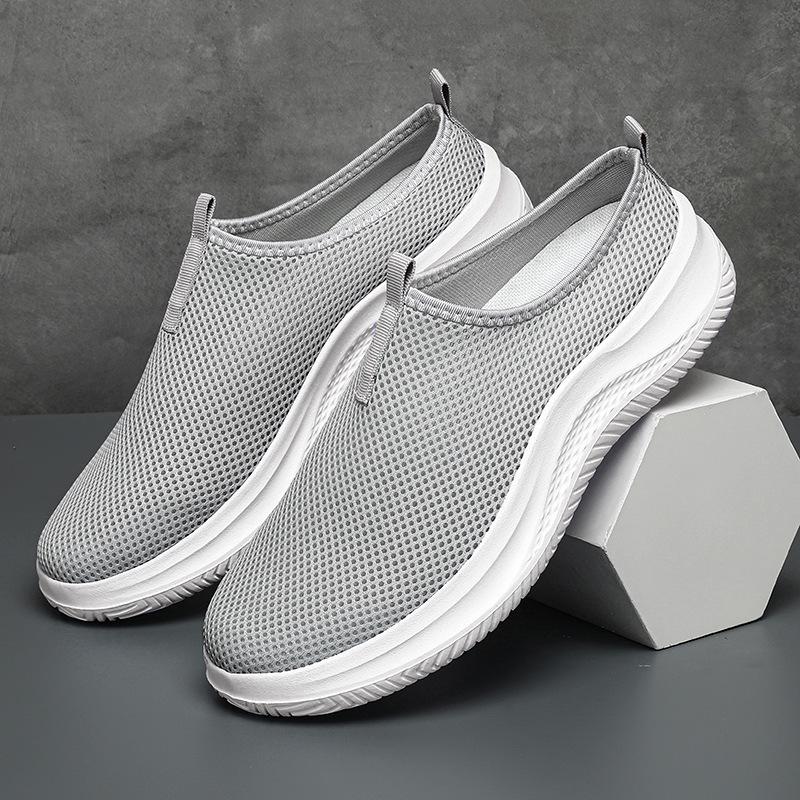 Men's Summer Mesh Breathable Slip-On Running Shoes – Lightweight, Large Size, Casual Outdoor Footwear for Teens