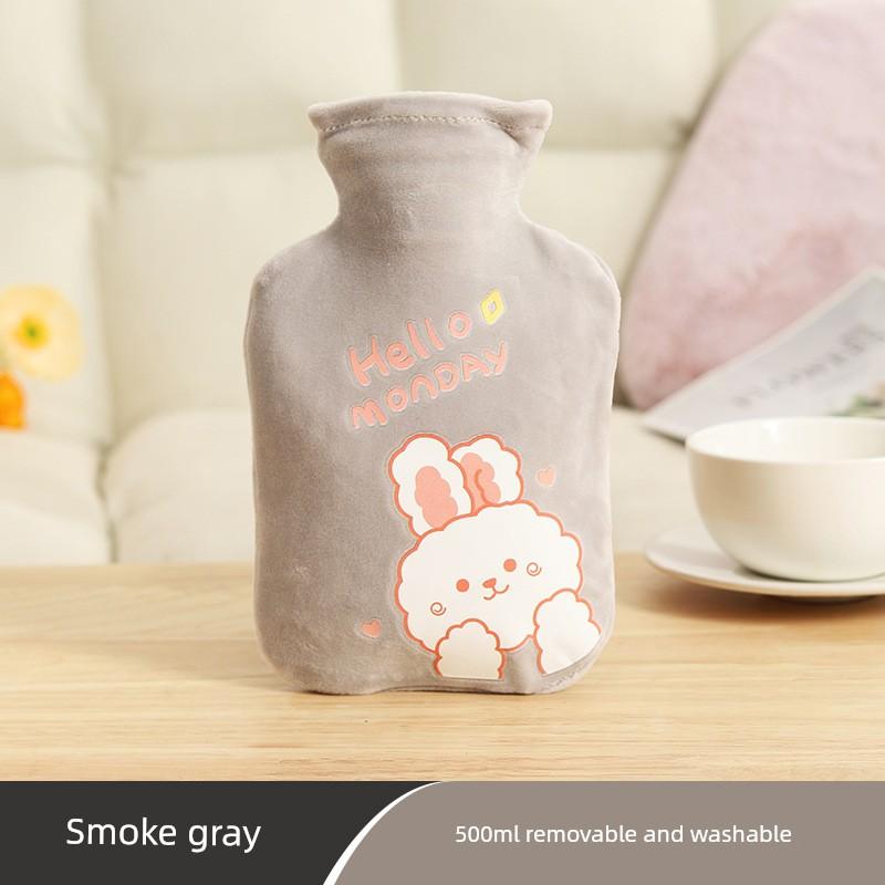 Plush Cute Hot Water Bottle for Female Students, Thickened and Explosion-Proof, for Winter Use, Portable for Warming Hands and Waist