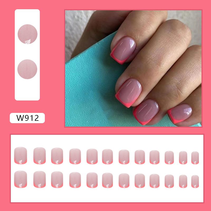 Retro And Elegant Spring And Summer Flower Manicure Fashion European And American Style Almond A Square Nail Piece Finished Product Mixed Batch
