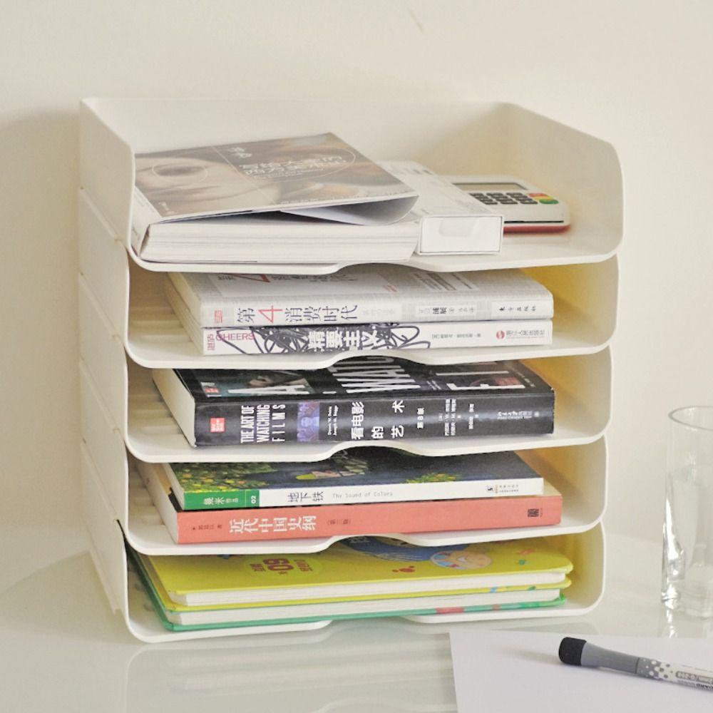1 Pcs File Organizer A4 File Storage Tray Desktop Organizer Papers Rack Sundries