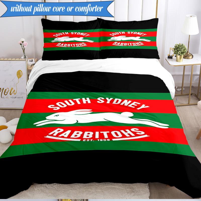 Set Lenzuola con Stampa 2D Design Logo Coniglio NRL 3 Pezzi (Include 1 Copripiumino + 2 Federe Senza Imbottitura), Decorazione camera da letto, Regalo ventilatore