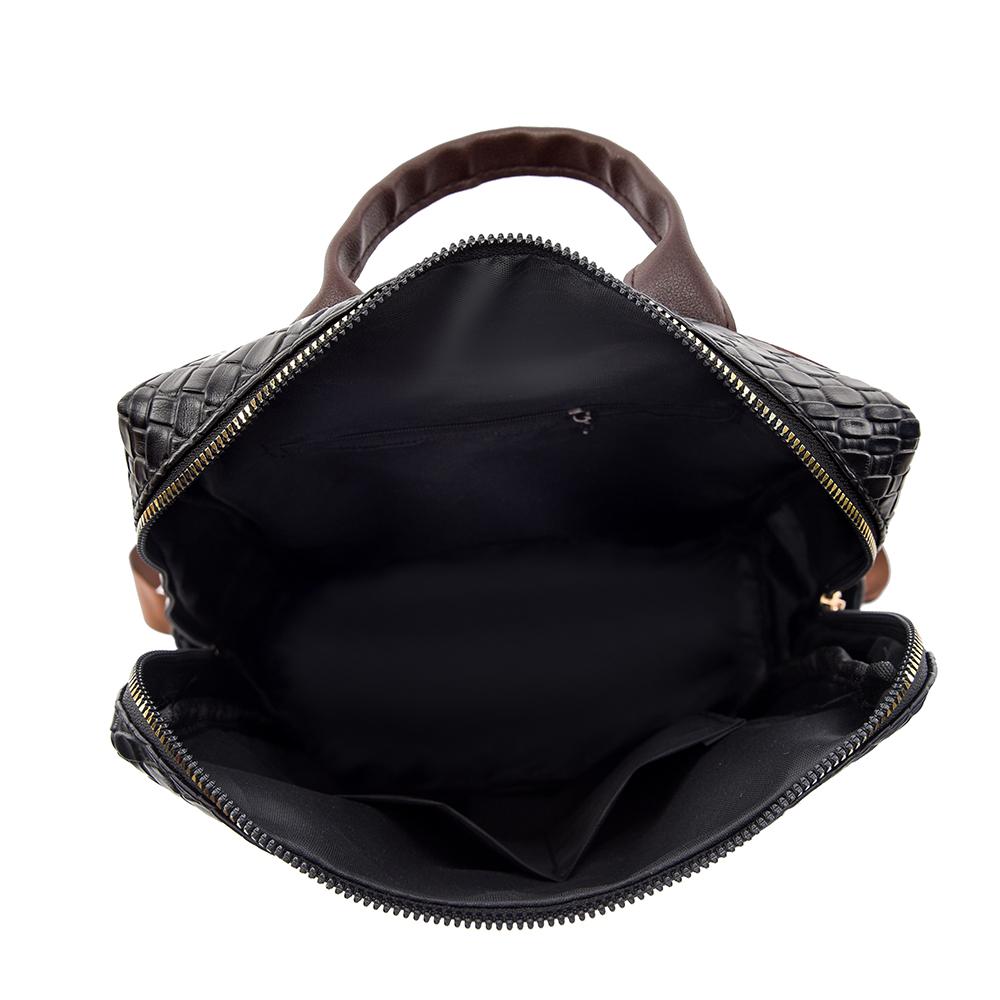 Contrast Backpack Women's Soft Leather Outdoor Travel Backpack