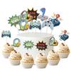 16pcs Video GamePad Cupcake Topper Picks Game On Happy Birthday Party Cake DIY Decoration Supplies Kids Boy Girl Favors Gifts