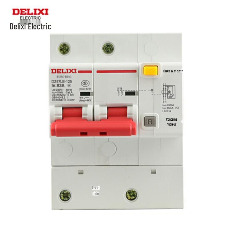 DELIXI DZ47LE-125 Type D High Current Miniature Circuit Breaker with Leakage Protection