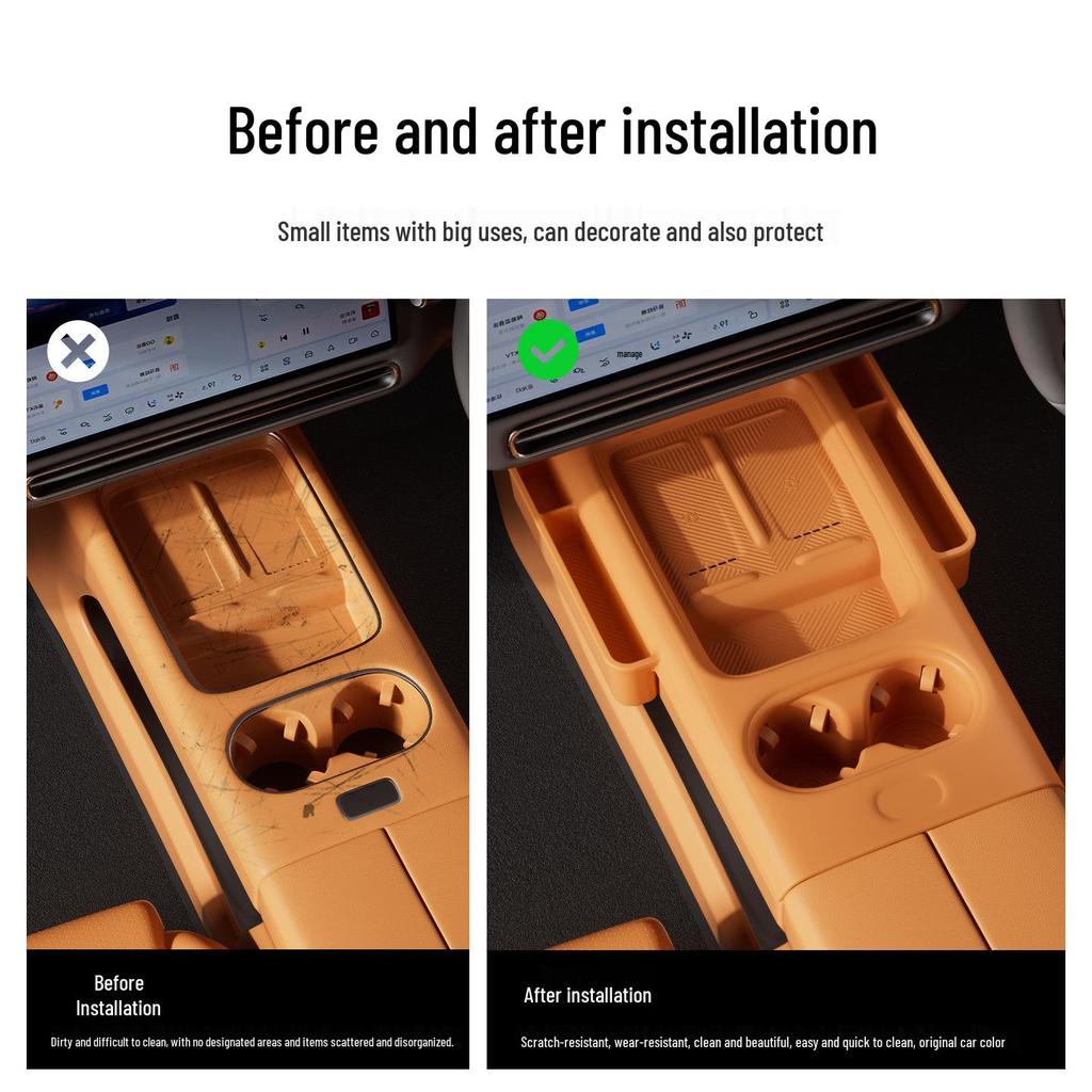 Li Auto i6 Center Console Cup Holder Silicone Storage Mat - Fits 25 Models, Multifunctional Car Accessory